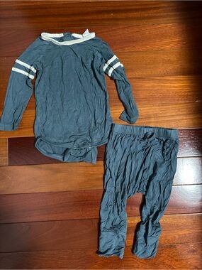 Kate Quinn 12-18 month matching set Long Sleeve Top & Pants Slate Blue bamboo
